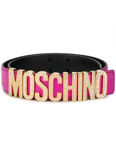 Moschino ремень с декорированной пряжкой-логотипом