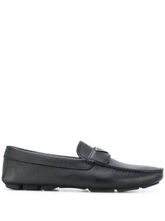 Prada Saffiano logo plaque loafers