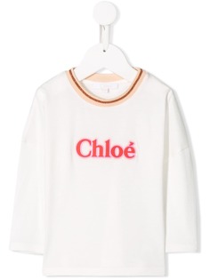 Chloé Kids джемпер с вышитым логотипом