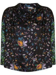 Anntian printed silk blouse