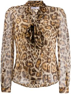 Christian Dior блузка 2000-х годов с леопардовым принтом pre-owned