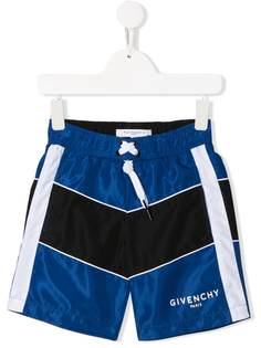 Givenchy Kids плавки-шорты в стиле колор-блок с кулиской