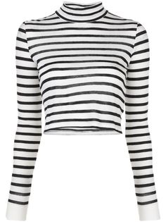 T By Alexander Wang топ в полоску с воротником-стойкой