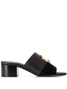 Chloé мюли с металлическим логотипом