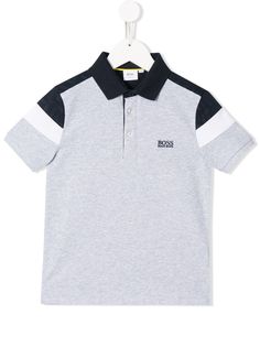 BOSS Kidswear рубашка-поло в стиле колор-блок