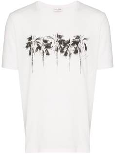 Saint Laurent palm tree print cotton T-shirt