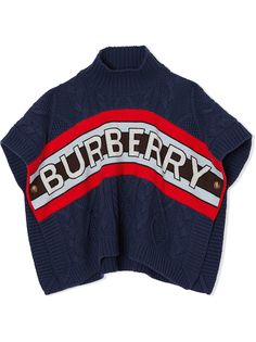 Burberry Kids джемпер фактурной вязки с логотипом и короткими рукавами
