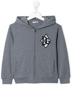 Dolce & Gabbana Kids куртка на молнии с капюшоном и вышивкой