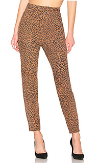 Кожаные брюки leopard leather pant - LPA
