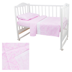 Комплект постельного белья Моей крохе, цвет: розовый 3 предмета