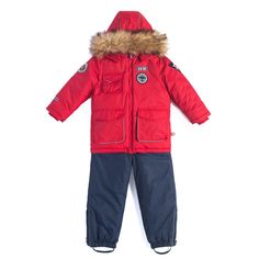 Комплект куртка/комбинезон Лайки Авиатор, цвет: красный/синий