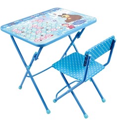 Набор мебели Nika Kids Умничка 1 Азбука 4. Маша и Медведь, цвет: голубой