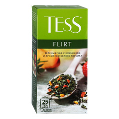 Чай зеленый Tess Flirt с белым персиком и клубникой 25 пакетиков