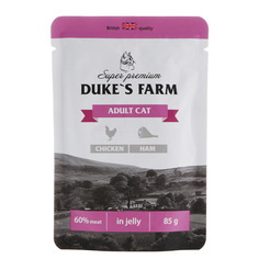 Корм для кошек dukes farm курица, ветчина пауч 85г