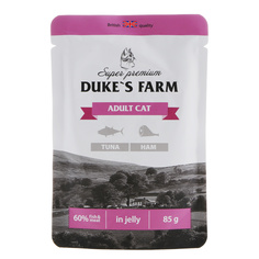 Корм для кошек dukes farm тунец, ветчина пауч 85г