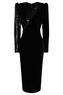 Черное платье миди с асимметричным вырезом Maison Bohemique