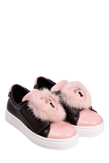 Контрастные кеды с отделкой Fendi Kids