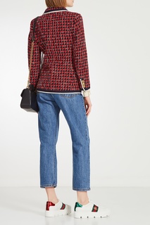 Кроссовки на платформе со съемными кристаллами New Ace Gucci