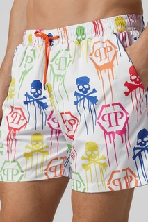 Белые шорты с принтом Philipp Plein