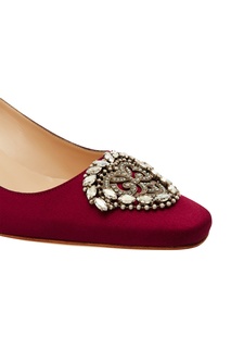 Бордовые туфли Okkato Manolo Blahnik