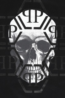 Черная футболка-поло с черепом Philipp Plein Kids