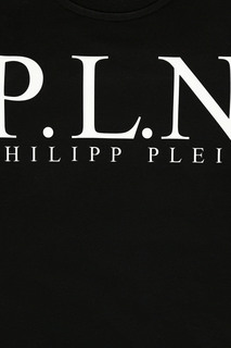 Черный свитшот с красными вставками Philipp Plein Kids