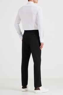 Классические черные шерстяные брюки со скрытым рисунком Fendi