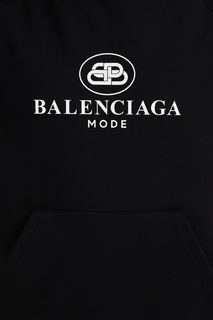 Черное худи с логотипом и монограммой Balenciaga Man