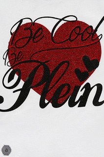 Белая футболка с крупным красным сердцем Philipp Plein Kids