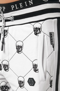 Белые спортивные брюки с черным рисунком Philipp Plein