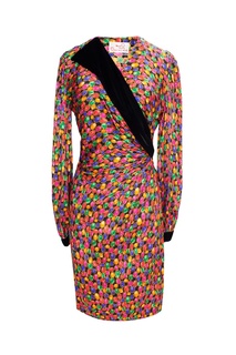 Платье с принтом в виде драгоценных камней (80-е гг.) Oscar de la Renta Vintage