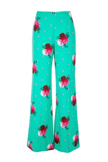 Зеленые широкие брюки с цветочным принтом The Marc Jacobs