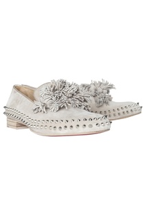Кожаные ботинки Tassel Spikes Flat Veau Velours Christian Louboutin