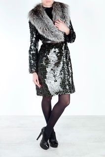 Шерстяное пальто с воротником из меха лисы The Marc Jacobs
