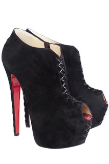 Замшевые ботильоны Recouzetta 160 Veau Vel/Kid/Patent Christian Louboutin
