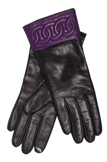 Кожаные перчатки Quilted Sutra Chain Cuff Glove Diane Von Furstenberg