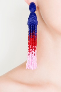 Клипсы из бисера и латуни Oscar de la Renta