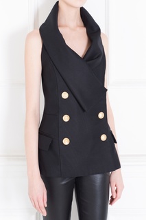 Жилет из вискозы и шелка Balmain