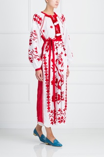 Белое платье с красными узорами Vita Kin