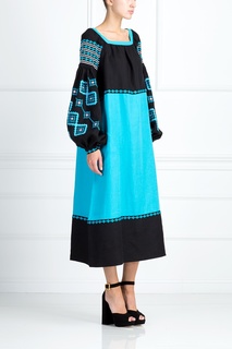 Комбинированное льняное платье Vita Kin