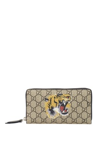 Бежевый кошелек с тигром Gucci