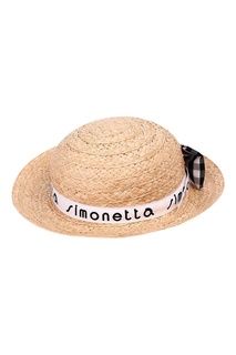 Соломенная шляпа с бантом Simonetta Mini