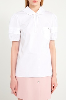 Белая блузка из хлопка Miu Miu