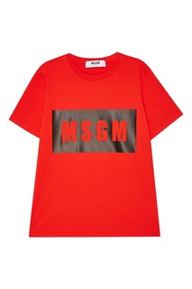 Красная футболка с логотипом Msgm