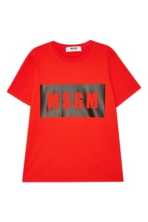 Красная футболка с логотипом Msgm
