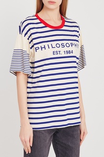 Хлопковая футболка с логотипом Philosophy Di Lorenzo Serafini