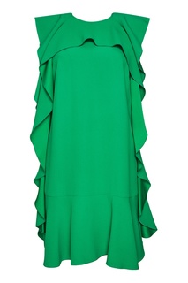Зеленое платье с воланами Red Valentino