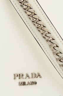 Белая сумка с отделкой Prada