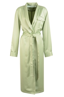 Зеленый атласный халат Off White