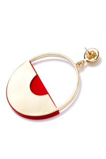 Серьги-кольца с красными вставками Aloud